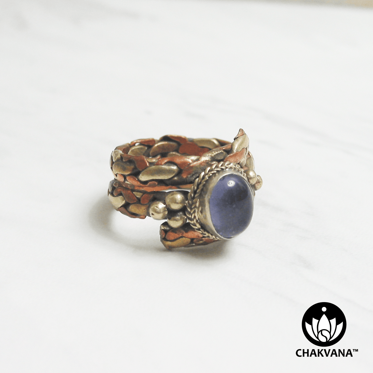 Amethyst Multi Metal Ring Size 8.75