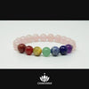 7 Chakras & Rose Quartz 8mm Gemstone Bead Bracelet – Chakvana.com