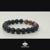 Video of Rhodonite & Black Lava Stone - 8mm Gemstone Bead Bracelet – Chakvana.com