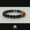 CHAKVANA 7 Chakras & Faceted Black Onyx - 8mm Gemstone Bead Bracelet