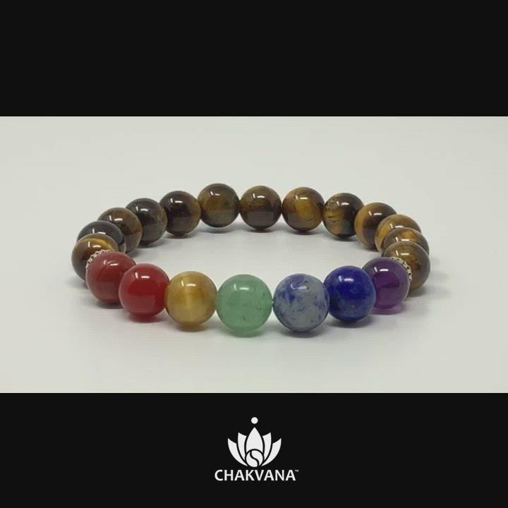 7 Chakras & Tiger's Eye 8mm Gemstone Bead Bracelet – Chakvana.com