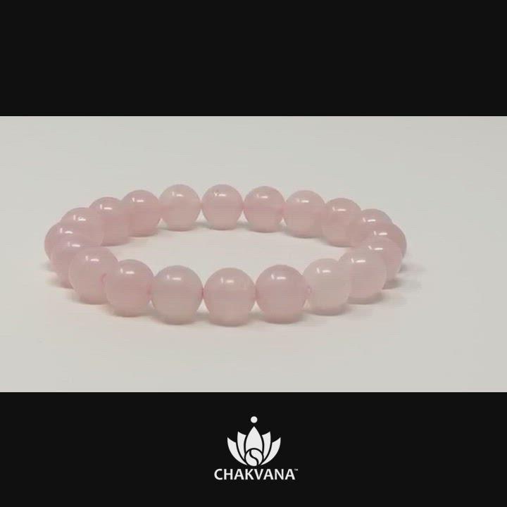 Video of Rose Quartz - 8mm Gemstone Bead Bracelet – Chakvana.com