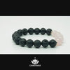 Video of Rose Quartz & Black Lava Stone - 8mm Gemstone Bead Bracelet – Chakvana.com