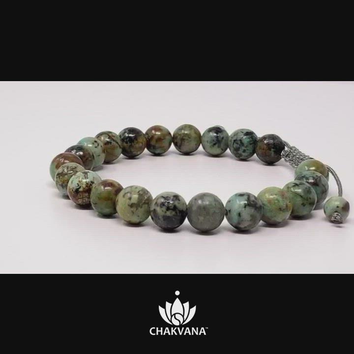 CHAKVANA 8mm African Turquoise Adjustable Macrame Gemstone Bead Bracelet – Chakvana.com