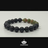 Unakite & Black Lava Stone 8mm Gemstone Bead Bracelet – Chakvana.com