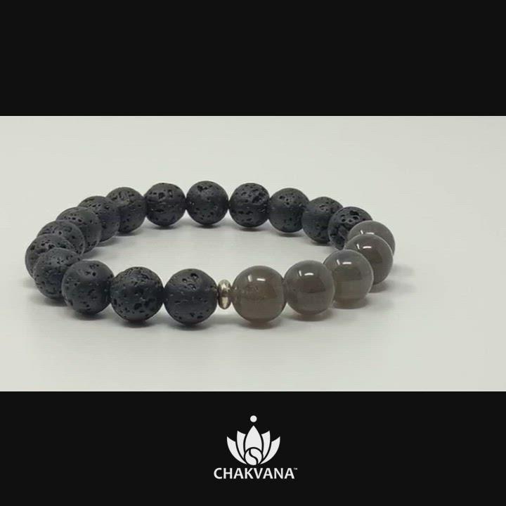 Video of Labradorite & Black Lava Stone 8mm Gemstone Bead Bracelet – Chakvana.com
