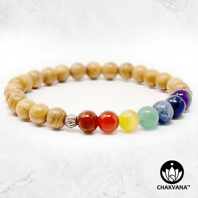 7 Chakras & Sandalwood - 6mm Gemstone Bead Bracelet