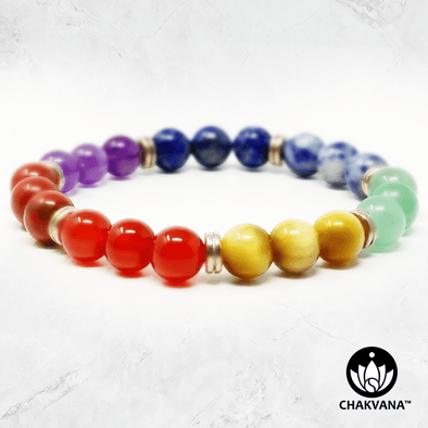 7 Chakras - 8mm Gemstone Bead Bracelet – Chakvana.com