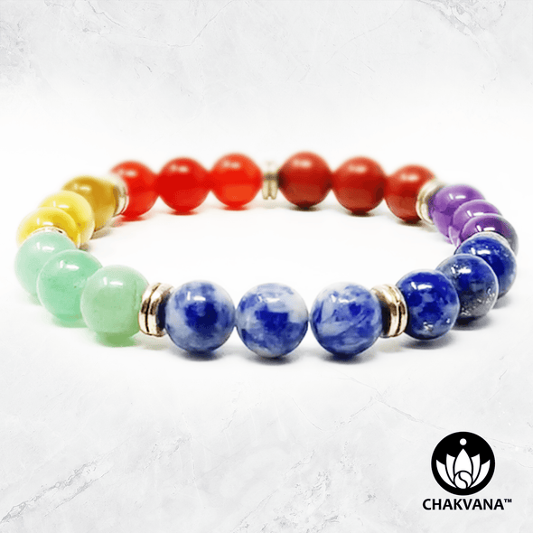 Natural 7 Chakra Stone Yantra Wealth Bracelet – Aum Chakra