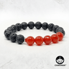 Carnelian & Black Lava Stone - 8mm Gemstone Bead Bracelet – Chakvana.com
