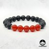 Carnelian & Black Lava Stone - 8mm Gemstone Bead Bracelet – Chakvana.com