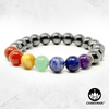 7 Chakras & Hematite - 8mm Gemstone Bead Bracelet – Chakvana.com