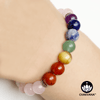 7 Chakras & Rose Quartz - 8mm Gemstone Bead Bracelet – Chakvana.com