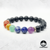7 Chakras & Matte Black Onyx - 8mm Gemstone Bead Bracelet – Chakvana.com