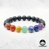 7 Chakras & Matte Black Onyx - 8mm Gemstone Bead Bracelet – Chakvana.com