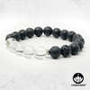 Clear Quartz & Black Lava Stone - 8mm Gemstone Bead Bracelet – Chakvana.com