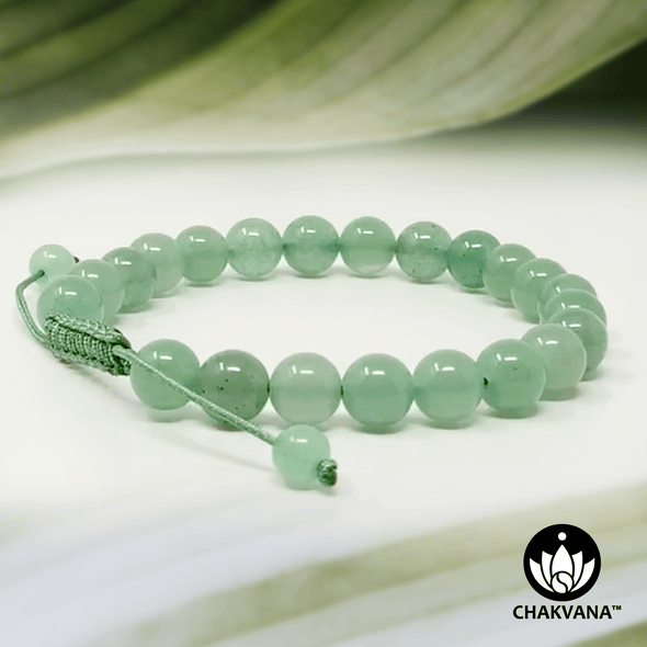 Green Aventurine - 8mm Adjustable Macrame Gemstone Bead Bracelet – Chakvana.com