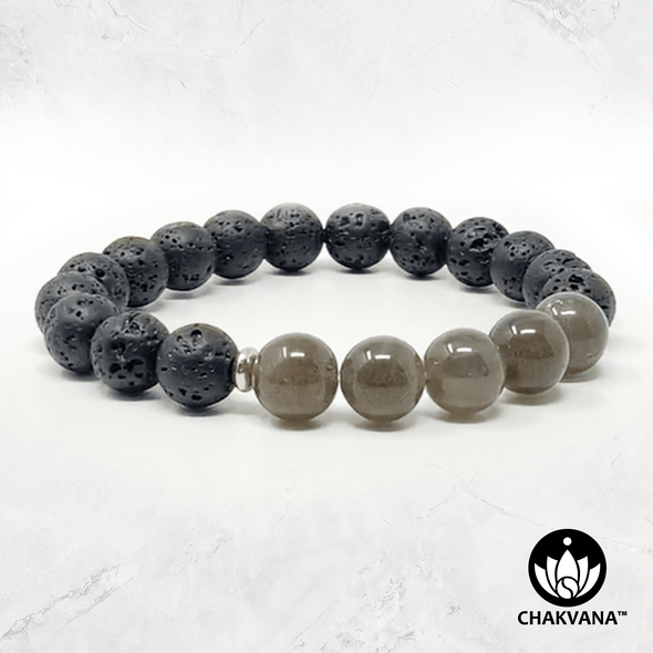 Labradorite & Black Lava Stone - 8mm Gemstone Bead Bracelet – Chakvana.com