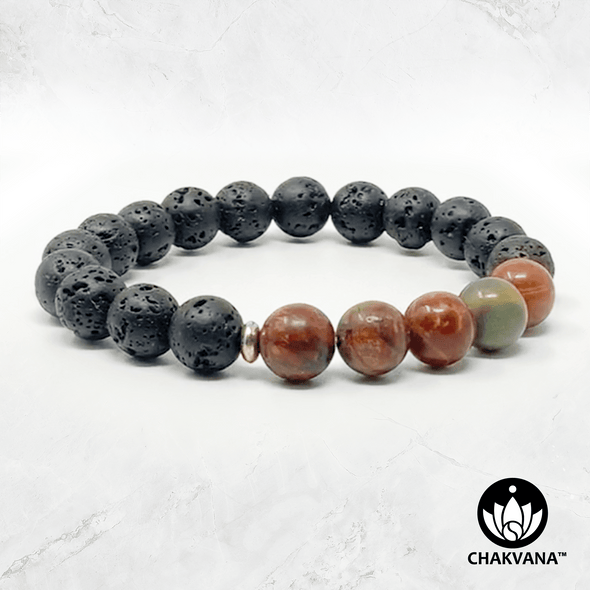 Picasso Jasper & Black Lava Stone - 8mm Gemstone Bead Bracelet – Chakvana.com