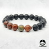 Picasso Jasper & Black Lava Stone - 8mm Gemstone Bead Bracelet – Chakvana.com