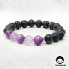 Purple Fluorite & Black Lava Stone - 8mm Gemstone Bead Bracelet – Chakvana.com