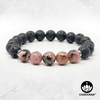 Rhodonite & Black Lava Stone - 8mm Gemstone Bead Bracelet – Chakvana.com