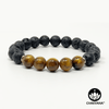 CHAKVANA Tiger's Eye & Black Lava Stone Bracelet