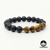 CHAKVANA Tiger's Eye & Black Lava Stone Bracelet