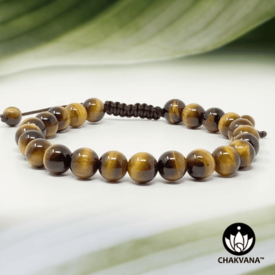 Tiger's Eye - 8mm Adjustable Macrame Gemstone Bead Bracelet – Chakvana.com