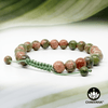 Unakite - 8mm Adjustable Macrame Gemstone Bead Bracelet – Chakvana.com