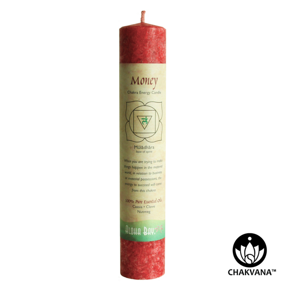Aloha Bay Root Chakra Energy Pillar Candle – Root Chakra - Muladhara - Money. Available at CHAKVANA.COM