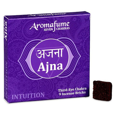 Aromafume Seven Chakras - Ajna - Intuition - Third Eye Chakra - 9 Incense Bricks