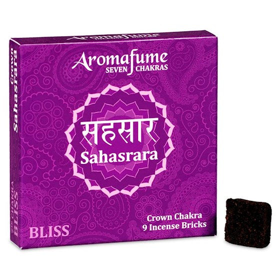 Aromafume Seven Chakras - Sahasrara - Bliss - Crown Chakra - 9 Incense Bricks