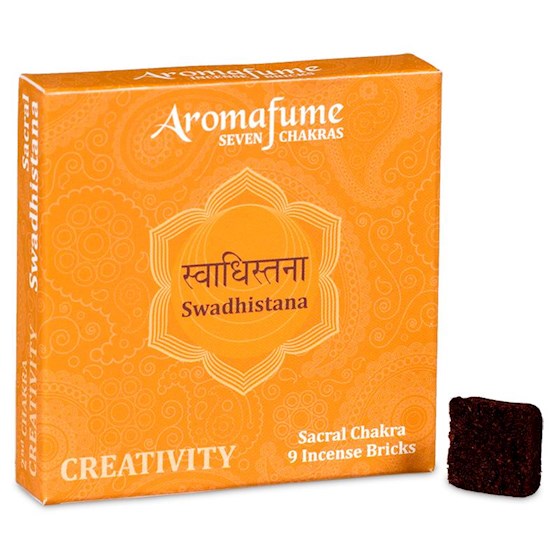 Aromafume Seven Chakras - Swadhistana - Creativity - Sacral Chakra - 9 Incense Bricks