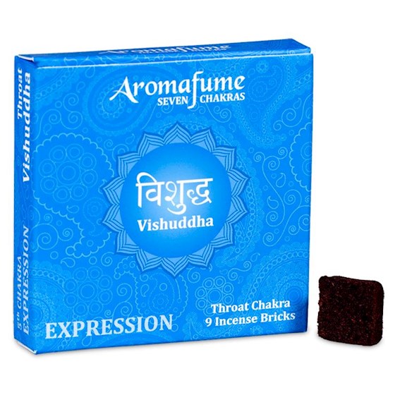 Aromafume Seven Chakras - Vishuddha - Expression - Throat Chakra - 9 Incense Bricks