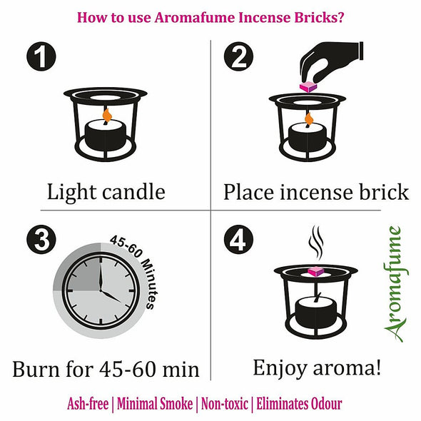 Aromafume Seven Chakras Sample Kit - Om Exotic Incense Diffuser + Aromafume Fusion 7 Chakra Incense Bricks
