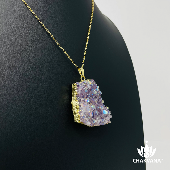 Angel Aura Quartz Cluster Necklace (ID #0030)