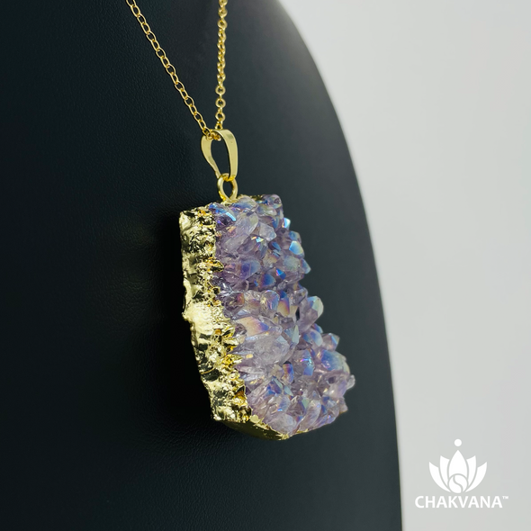 Angel Aura Quartz Cluster Necklace (ID #0030)