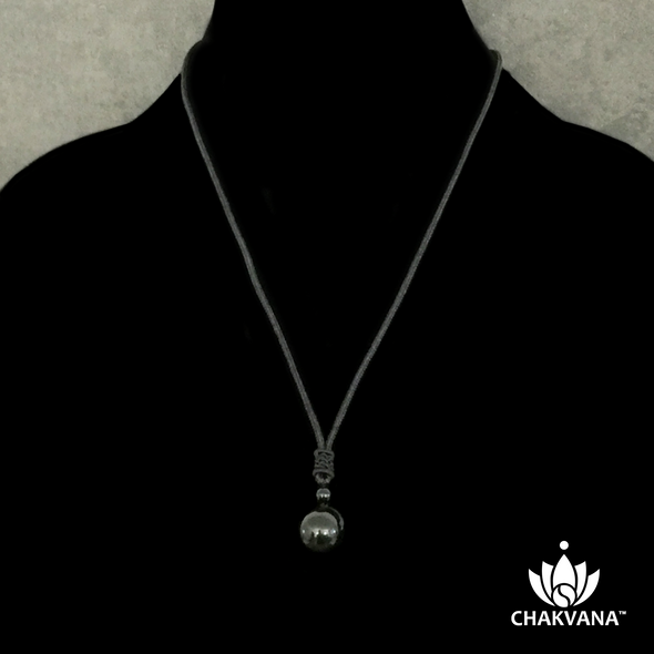 Black Obsidian Ball Pendant Necklace