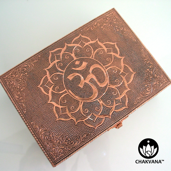 Copper Storage Box - Om Lotus Symbol