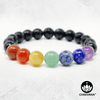 7 Chakras & Faceted Black Onyx - 8mm Gemstone Bead Bracelet – Chakvana.com