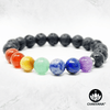 7 Chakras & Black Lava Stone - 8mm Gemstone Bead Bracelet – Chakvana.com