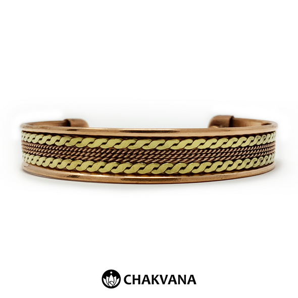 Handcrafted Copper Bracelet with Brass & Magnets (Style 1) – Chakvana.com