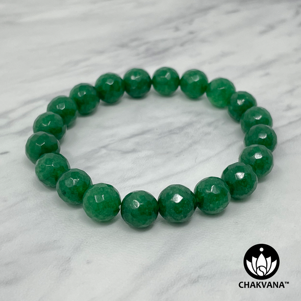 Faceted Green Jade 8mm Gemstone Bead Bracelet – Chakvana.com