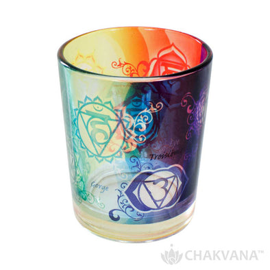 Glass Votive Candle Holder | 7 Chakras