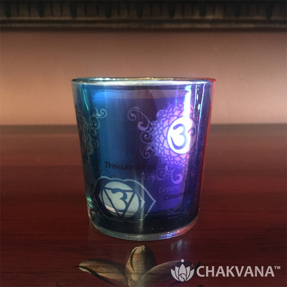 Glass Votive Candle Holder | 7 Chakras