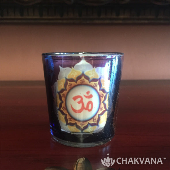 Glass Votive Candle Holder | Om-Lotus