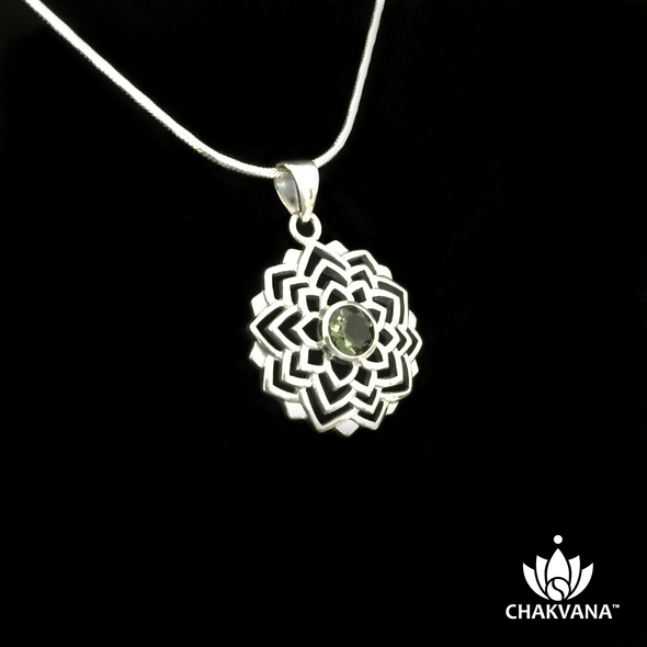 CHAKVANA Moldavite Flower Necklace