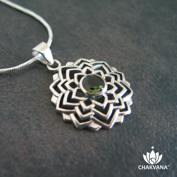 CHAKVANA Moldavite Flower Necklace