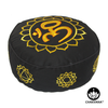 Meditation Cushion | Om-Lotus and 7 Chakras | Gold and Black